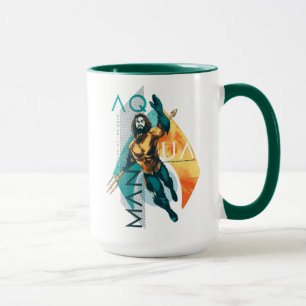 Taza Collage modernista de Aquaman el   Aquaman