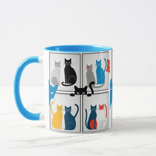 Taza Collage moderno para gatos (Izquierda)