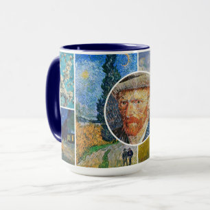 Taza Collage Portrait – Van Gogh-style Pictorial Art