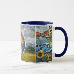 Taza Collage Portrait – Van Gogh-style Pictorial Art