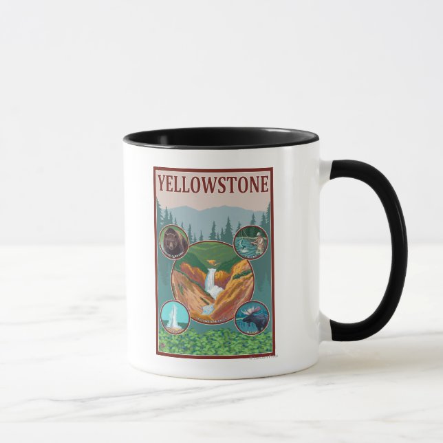 Taza Collage Wyoming Yellowstone (Derecha)