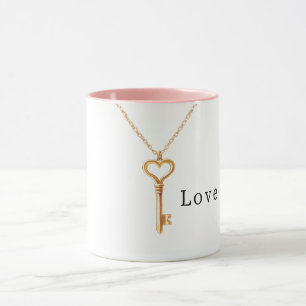 Taza Collar de Corazón con Cadena de Oro Amor