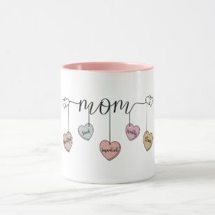 Taza Collar de corazón de mamá sincero: Día de la Madre