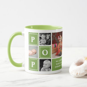 Taza Collar de fotos personalizado verde Pop We Love Yo