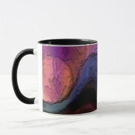 Taza Collectable Art Mug paisaje abstracto colores prof