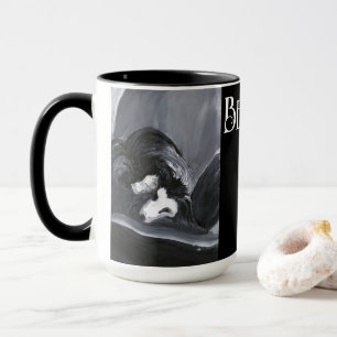 Taza Collie de borde con pintura personalizada