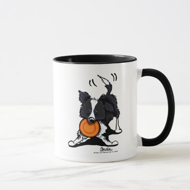 Taza Collie de borde en juego (Derecha)