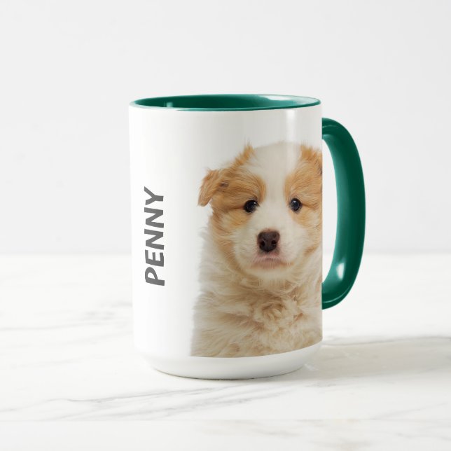 Taza Collie de borde Mug. personalizada (Anverso derecho)