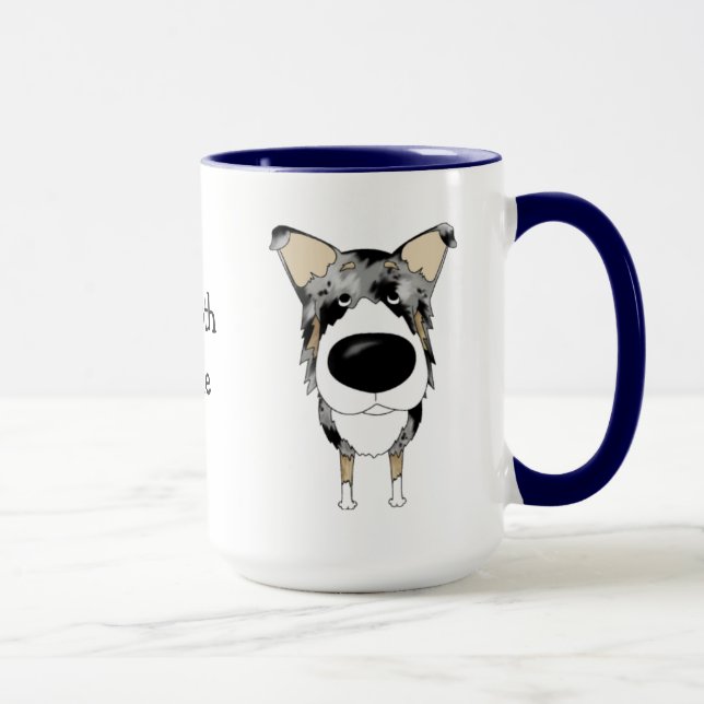 Taza Collie liso de la nariz grande (Derecha)