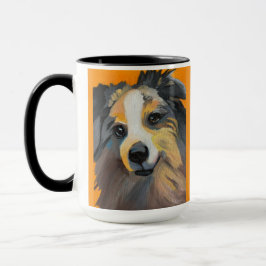 Taza Collie | Mug de dos tonos, 15 oz