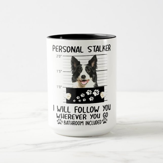 Taza Collie Puppy borde te seguiré (Centro)