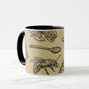 Taza Colmena de abeja melífera vintage orgánica natural