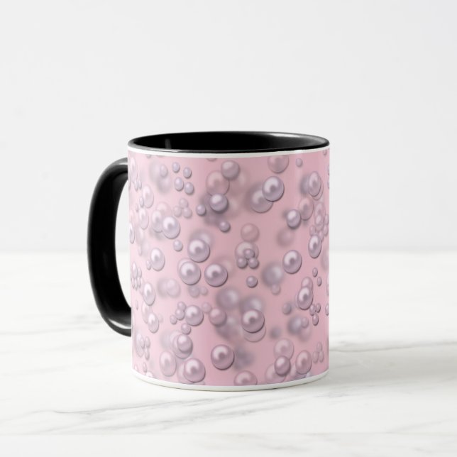 Taza Colocadores de perlas blanco-rosadas sobre terciop (Anverso izquierdo)