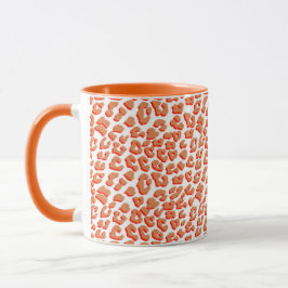 Taza Color ámbar e impresión de leopardo blanco