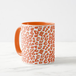 Taza Color ámbar e impresión de leopardo blanco