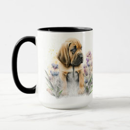 TAZA COLOR DE AGUA ADORABLE BLOODHOUNE PERRO DE PUBRE
