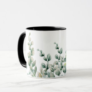 Taza Color de agua verde Eucalyptus Leaf