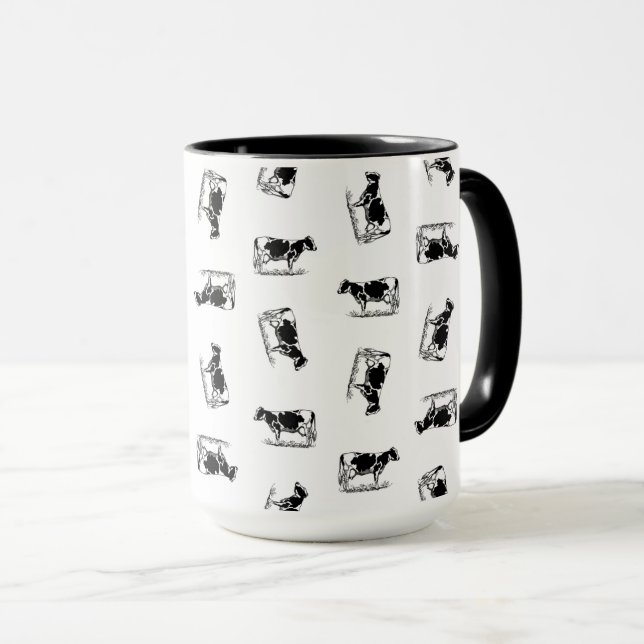 Taza COLOR DE FONDO DEL PERSONALIZADO de Arte Holstein  (Anverso derecho)