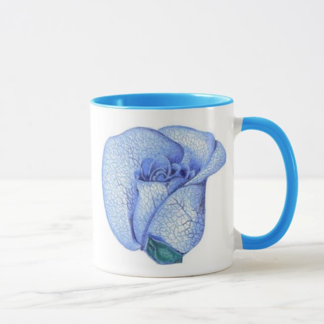 Taza "color de rosa" azul (Derecha)