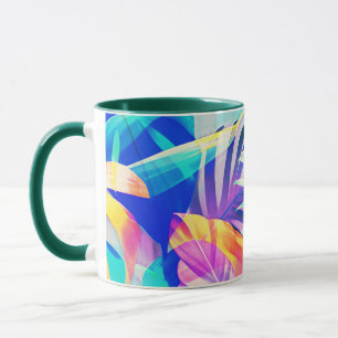 Taza Color del pastel floral abstracto moderno