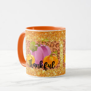 Taza Color del Personalizar de otoño agradecido