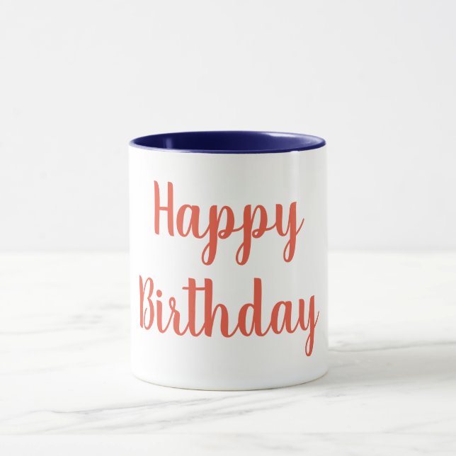 Taza Color naranja Feliz BIrthday (Centro)