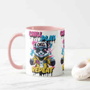Taza Color Pop Gaming Panda Art