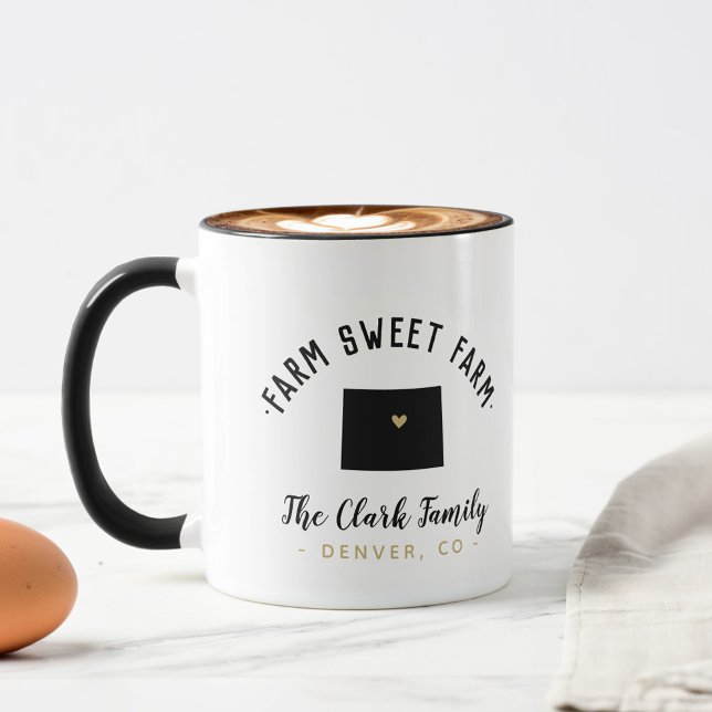 Taza Colorado Farm Sweet Farm Family Monogram Mug (Subido por el creador)