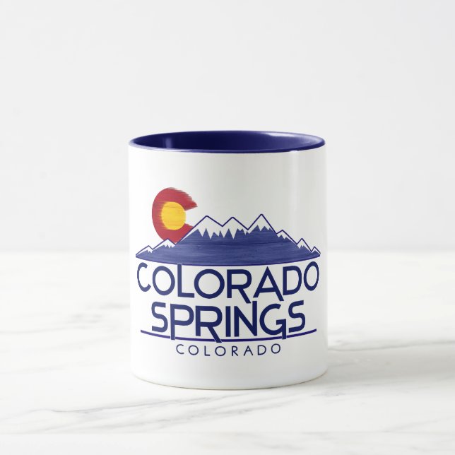 Taza Colorado Springs wood mountains mug (Centro)