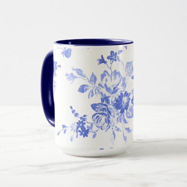 Taza Colorante de agua azul cerámica Mug (Anverso izquierdo)