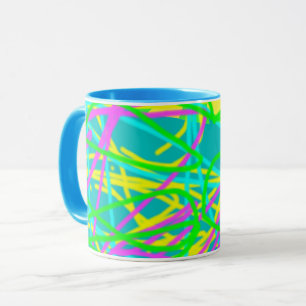 Taza Colorea Mis Sueños Garabato Patrón Expresivo Artís