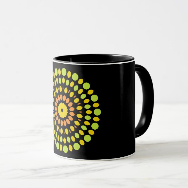 Taza Colores cítricos, verde, amarillo, naranja, (Anverso derecho)