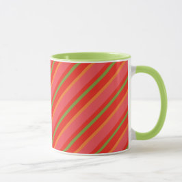 Taza Colores de amapola Rayas Snazzy Ringer Mug