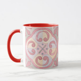 Taza Colores de bonito mosaico clásico Rosa floral, ver