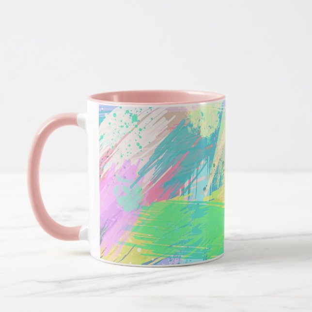 Taza Colores Pale Pastel Elegante Resumen Arte (Izquierda)