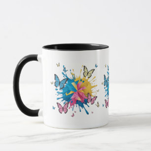 Taza Colores vibrantes abstractos Splash Art para moder