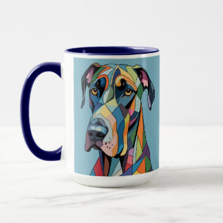 Taza Colorful Cubist Great Dane