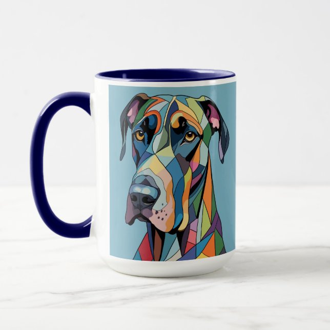 Taza Colorful Cubist Great Dane  (Izquierda)