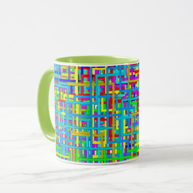 Taza Colorful Grid Coffee (Anverso izquierdo)
