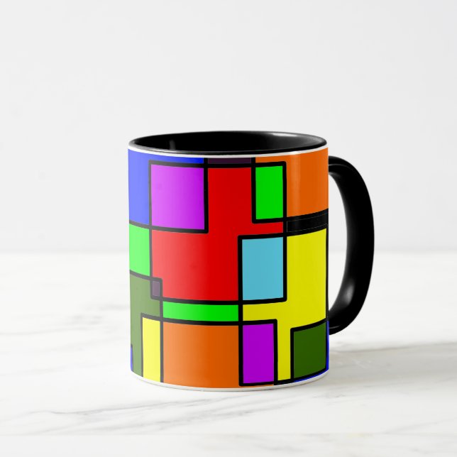 Taza Colorful intersecting rectangles (Anverso derecho)