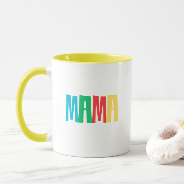 Taza Colorful Minimal Mama Typography (Con donut)