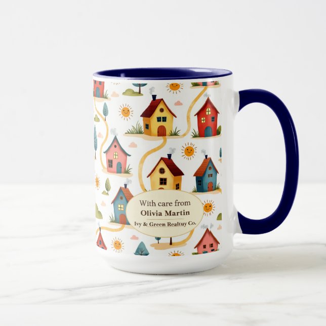 Taza Colorful Neighborhood Houses Realtor (Derecha)