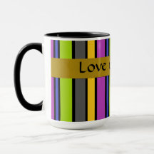 Taza colorida a rayas para el Día del Padre