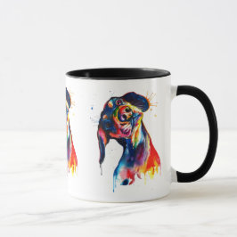 Taza Colorida acuarela Dachshund Mug