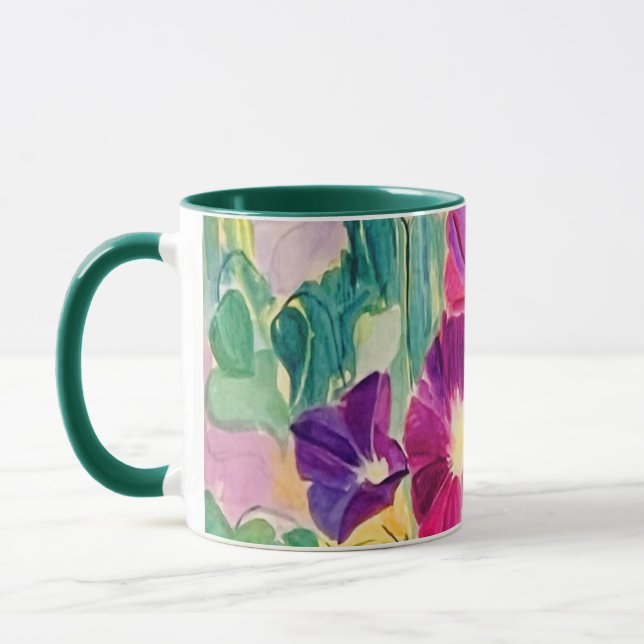 Taza Colorida acuarela mañana Glorias Café Floral (Izquierda)