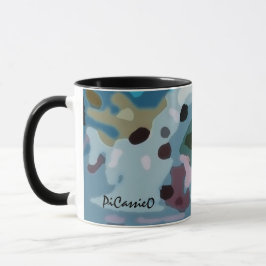 Taza colorida cobrable del arte abstracto por