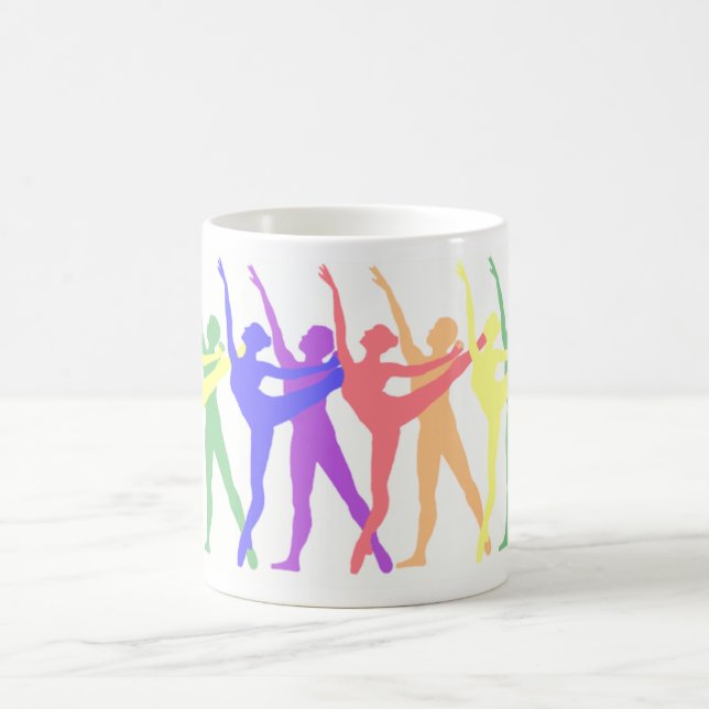 Taza colorida de la danza del ballet (Centro)