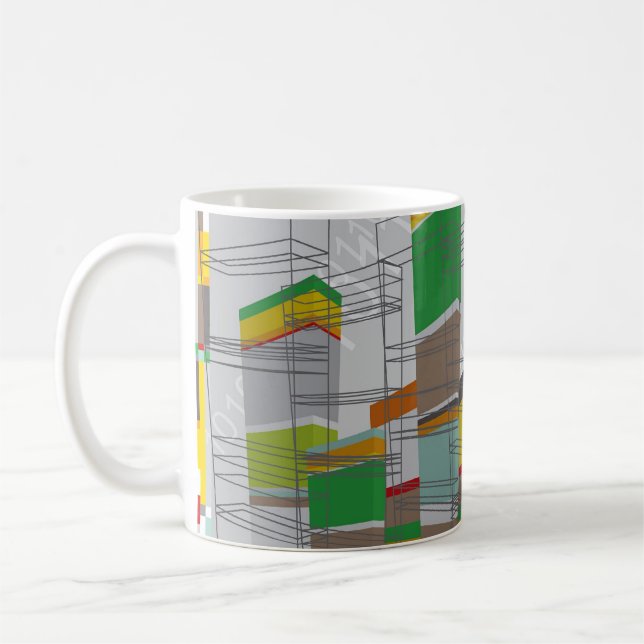 taza colorida de los bloques huecos del arte de (Izquierda)