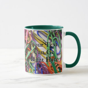 Taza colorida de los Paperclips