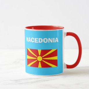Taza colorida del código de país de Macedonia